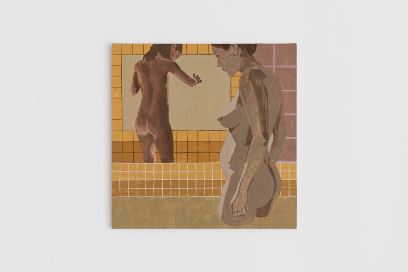 Bathhouse Scene in Yellow